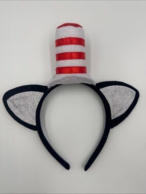 Striped Red & White Cat and the Hat Ear Headband with Hat